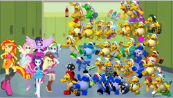 Size: 4016x2276 | Tagged: safe, ponerpics import, ponybooru import, applejack, fluttershy, pinkie pie, rainbow dash, rarity, sci-twi, sunset shimmer, twilight sparkle, equestria girls, humane five, humane seven, humane six, image, png