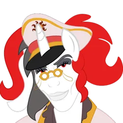 Size: 363x363 | Tagged: safe, derpibooru import, oc, oc:red rocket, unofficial characters only, anthro, equestria at war mod, glasses, hat, image, looking at you, mogging, peaked cap, png, simple background, solar empire, solo, transparent background
