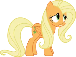 Size: 1920x1426 | Tagged: safe, ponerpics import, ponybooru import, applejack, fluttershy, pegasus, pony, image, palette swap, png, recolor, simple background, solo, transparent background, white background