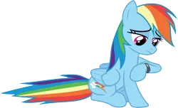 Size: 4921x3000 | Tagged: safe, artist:cloudy glow, derpibooru import, rainbow dash, pegasus, pony, g4, bored, female, image, png, simple background, sitting, solo, transparent background, vector