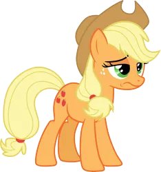 Size: 3000x3206 | Tagged: safe, artist:cloudy glow, derpibooru import, applejack, earth pony, pony, g4, bored, female, image, png, simple background, solo, transparent background, vector