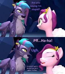 Size: 1920x2160 | Tagged: safe, artist:red4567, derpibooru import, allura, pipp petals, g5, 3d, a bug's life, animated actors, blooper, comic, corpsing, image, laughing, movie reference, png, source filmmaker