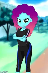 Size: 3150x4778 | Tagged: safe, artist:stephen-fisher, derpibooru import, misty brightdawn, human, equestria girls, g4, g5, clothes, crossed arms, female, g5 to g4, generation leap, image, png, rebirth misty, solo, swimsuit