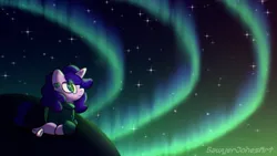 Size: 1920x1080 | Tagged: safe, derpibooru import, oc, alicorn, aurora borealis, background, commission, desktop background, green, image, night, night sky, plushie, png, purple, scenery, sky, stargazing, stars, wallpaper