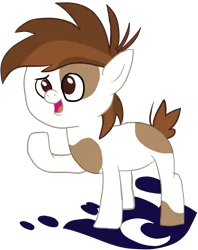 Size: 2031x2568 | Tagged: safe, artist:wissle, derpibooru import, pipsqueak, princess luna, earth pony, pony, g4, atg 2025, colt, cute, foal, image, male, newbie artist training grounds, png, raised hoof, simple background, smiling, solo, squeakabetes, transparent background