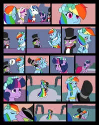 Size: 1024x1285 | Tagged: safe, artist:fireboltpug, derpibooru import, princess cadance, rainbow dash, shining armor, spike, twilight sparkle, alicorn, dragon, pegasus, unicorn, a canterlot wedding, g4, blushing, bridesmaid, bridesmaid dash, bridesmaid dress, clothes, comic, dress, eyes closed, female, hat, horn, image, in love, kiss on the lips, kissing, male, marriage, my little pony, png, ring bearer, shiningcadance, ship:rainbowspike, shipping, straight, top hat, tuxedo, unicorn twilight, waltz, wedding, wedding dress