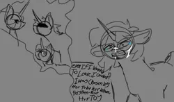 Size: 1891x1111 | Tagged: safe, artist:bloodymare-y, derpibooru import, night light, princess celestia, oc, oc:cloud sight, comic:bride of nightmare moon, g4, cum, facial, glasses, image, png, speech bubble