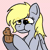 Size: 800x800 | Tagged: safe, artist:lemon_creamz, derpibooru import, derpy hooves, pegasus, pony, g4, animated, chewing, cream background, eating, female, food, gif, image, mare, muffin, solo