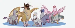 Size: 5787x2183 | Tagged: safe, artist:pasu-chan, manebooru import, limestone pie, marble pie, maud pie, pinkie pie, gryphon, series:noodleverse, g4, alternate universe, character:boulder, character:cloudy quartz, character:igneous rock pie, daughter, family, father, father and child, father and daughter, female, image, male, manebooru original, mother, mother and child, mother and daughter, parent and child, png, rock, simple background, species swap, white background