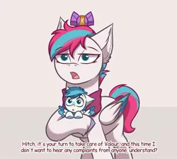 Size: 1961x1755 | Tagged: safe, artist:maxi_ponie, derpibooru import, part of a set, zipp storm, oc, oc:valour spearhead, pony oc, pegasus, pony, g5, blue coat, blue eyes, blue mane, blue tail, clothes, colored wings, colt, colt oc, comic, comic cover, cover, cover art, crown, cyan eyes, ear fluff, female, foal, folded wings, image, jewelry, jpeg, looking at someone, male, male oc, mare, mother and child, mother and father, mother and son, multicolored wings, offspring, older, older zipp storm, open mouth, orange eyes, parent:hitch trailblazer, parent:zipp storm, parents:stormblazer, part of a series, pegasus oc, queen zipp storm, regalia, reverse countershading, ship:stormblazer, shipping, signature, simple background, stallion, straight, tail, talking, talking to each other, three toned wings, two toned mane, two toned tail, unshorn fetlocks, white coat, wings