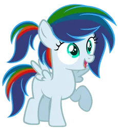 Size: 1024x1115 | Tagged: safe, artist:galacticcinnamonbuni, derpibooru import, oc, oc:stormy skies, unofficial characters only, pegasus, pony, female, filly, foal, image, offspring, parent:rainbow dash, parent:soarin', parents:soarindash, png, simple background, solo, transparent background