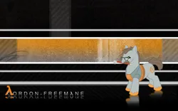 Size: 900x563 | Tagged: dead source, safe, artist:m24designs, derpibooru import, earth pony, pony, 2012, crowbar, glasses, gordon freeman, half-life, hev suit, image, jpeg, male, standing, wallpaper
