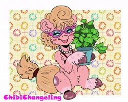 Size: 1080x864 | Tagged: safe, artist:chibichangeling, derpibooru import, phyllis, phyllis cloverleaf, earth pony, pony, g4, g5, abstract background, female, image, jpeg, mare, solo
