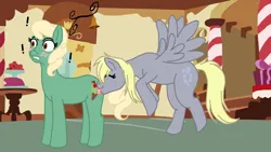 Size: 1600x900 | Tagged: artist needed, oc name needed, suggestive, derpibooru import, derpy hooves, oc, pegasus, g4, butt licking, eyes closed, image, licking, png, tongue out, wide eyes
