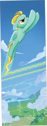 Size: 2684x7036 | Tagged: safe, derpibooru import, official, lightning dust, pegasus, pony, g4, absurd resolution, cloud, female, flying, game, image, mare, my little pony roleplaying game, pen and paper rpg, png, renegade game studios, roleplaying, rpg, sky, solo