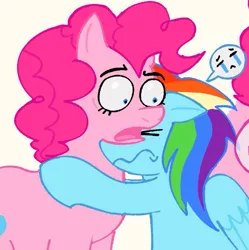 Size: 983x986 | Tagged: safe, artist:pinkiedashyuri, derpibooru import, pinkie pie, rainbow dash, earth pony, pegasus, pony, g4, crying, duo, duo female, female, females only, floppy ears, image, jpeg, lesbian, mare, open mouth, pinkiedash, sad, shipping, simple background, twitter link, white background, wide eyes, wings, worried