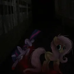 Size: 807x808 | Tagged: semi-grimdark, derpibooru import, edit, vector edit, fluttershy, twilight sparkle, g4, blood, corpse, dark, dead, for what, image, killer, knife, made in 5 minutes, messy mane, murderer, murdershy, no catchlights, png, real life background, vector, very dark, who is that op, why