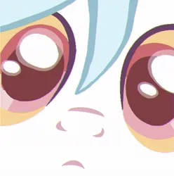 Size: 1079x1086 | Tagged: safe, derpibooru import, oc, oc:glossy sight, unofficial characters only, original species, pony, unicorn, adoracreepy, base used, blue mane, close-up, creepy, cute, face, glow, glowing eyes, horn, image, jpeg, looking at you, solo, staring into your soul, wide eyes