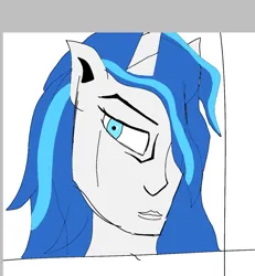 Size: 1080x1171 | Tagged: safe, artist:ruslan hydralisk, derpibooru import, shining armor, anthro, unicorn, g4, bishonen, blue eyes, blue mane, eyebrows, hair over one eye, horn, human facial structure, image, jpeg, lips, looking sideways, moody, one eye covered, pony ears, simple background, sketch, white background