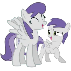 Size: 1280x1280 | Tagged: safe, artist:media1997, artist:quanno3, artist:the-bitterman, derpibooru import, edit, tornado bolt, pegasus, pony, g4, 2023, background pony, cute, duality, duo, duo female, eyes closed, female, filly, foal, image, mare, older, older tornado bolt, older twisty doo, older twisty hooves, open mouth, open smile, png, self paradox, self ponidox, simple background, smiling, time paradox, tornadorable, transparent background, vector