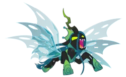 Size: 2276x1406 | Tagged: safe, artist:sleepymoss, derpibooru import, queen chrysalis, changeling, g4, female, flying, furious, image, png, simple background, solo, transparent background, ultimate chrysalis, vector