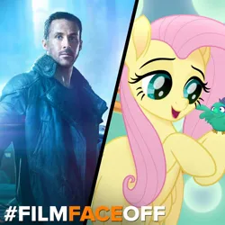 Size: 1080x1080 | Tagged: safe, derpibooru import, fluttershy, bird, g4, my little pony: the movie, blade runner 2049, facebook, fandango, image, jpeg, my little pony, ryan gosling