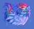 Size: 3000x2500 | Tagged: safe, artist:thunderball, derpibooru import, rainbow dash, pegasus, pony, g4, blue background, chest fluff, ear fluff, female, fluffy, flying, image, jpeg, looking at you, mare, signature, simple background, smiling, smirk, solo, spread wings, wings
