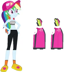 Size: 499x560 | Tagged: safe, artist:matthewjabeznazarioa, artist:selenaede, derpibooru import, edit, rainbow dash, human, equestria girls, g4, bandeau, base, base:selenaede, beach shorts, beach shorts swimsuit, belly, belly button, boardshorts, boardskort, cap, clothes, compression shorts, cute, dashabetes, feet, female, frilly socks, hat, image, jammers, knee-length shorts, knee-length skort, my little pony equestria girls: better together, png, rainbow dash's beach shorts swimsuit, shoes, shorts, shorts under shorts, shorts under skirt, simple background, skirt, skort, socks, solo, spandex, spandex shorts, sports bra, strapless bra, sweater, swimsuit, teenager, turtleneck, turtleneck sports bra, underbra, water shoes, water socks, white background