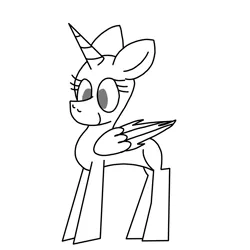 Size: 2500x2500 | Tagged: safe, artist:dixie star, derpibooru import, oc, alicorn, base, commission, folded wings, free ych, gray eyes, image, lineart, missing cutie mark, monochrome, original base, png, solo, wings, your character here