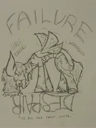 Size: 3024x4032 | Tagged: safe, artist:mys71k, derpibooru import, oc, oc:vinyl record, changeling, zebra, changeling oc, depression, hybrid oc, image, jpeg, pencil drawing, traditional art, zebra oc