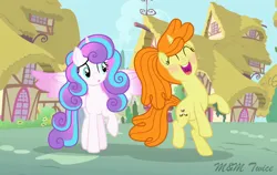 Size: 749x474 | Tagged: safe, artist:mymtwiceofficial, derpibooru import, princess flurry heart, pumpkin cake, alicorn, pony, unicorn, g4, female, horn, image, jpeg, mare, older, older flurry heart, older pumpkin cake