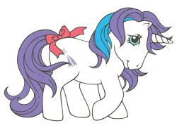 Size: 2048x1489 | Tagged: safe, derpibooru import, official, glory, pony, unicorn, g1, bow, female, horn, image, mare, png, simple background, solo, tail, tail bow, transparent background, zazzle