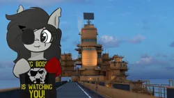 Size: 1200x675 | Tagged: safe, artist:boggybap, derpibooru import, edit, oc, oc:boggy, image, metal gear, metal gear solid 5, png