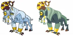 Size: 1413x712 | Tagged: safe, derpibooru import, official, arimaspi, cyclops, sheep, g4, the lost treasure of griffonstone, antagonist, bracelet, concept art, ear piercing, earring, image, jewelry, jpeg, male, my little pony, my little pony: the art of equestria, necklace, one eyed, piercing, ram, ramclops, ring, scar, sketch