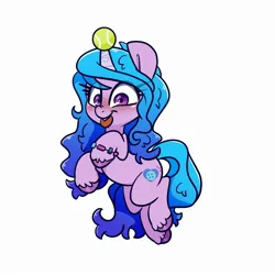 Size: 2500x2500 | Tagged: safe, artist:lou, derpibooru import, izzy moonbow, pony, unicorn, g5, ball, female, horn, image, izzy's tennis ball, jpeg, mare, simple background, solo, tennis ball, white background