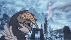 Size: 2560x1440 | Tagged: safe, artist:xd.klaus, derpibooru import, oc, oc:tweek, unofficial characters only, pegasus, image, jpeg, kvass, skyrim, the elder scrolls