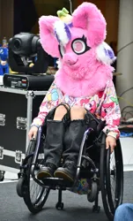 Size: 1920x3172 | Tagged: safe, derpibooru import, screwball, human, g4, 2024, fursuit, image, indoors, irl, irl human, jpeg, photo, ponysuit, solo, uk ponycon