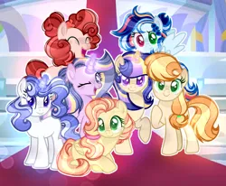 Size: 748x616 | Tagged: safe, artist:afterlight-sentryyt, derpibooru import, oc, oc:afterlight sentry, oc:auburn autumn, oc:awake party, oc:cloudy bell, oc:misty tracker, oc:quartz bright, oc:sweet apple, alicorn, earth pony, pegasus, pony, unicorn, female, horn, image, jpeg, mare, offspring, parent:applejack, parent:braeburn, parent:caramel, parent:cheese sandwich, parent:fancypants, parent:flash sentry, parent:fluttershy, parent:pinkie pie, parent:rainbow dash, parent:rarity, parent:soarin', parent:star tracker, parent:twilight sparkle, parents:braeshy, parents:carajack, parents:cheesepie, parents:flashlight, parents:raripants, parents:soarindash