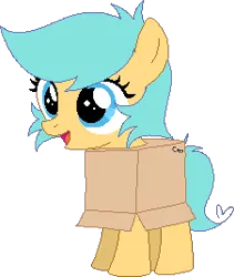 Size: 226x268 | Tagged: safe, artist:omelettepony, artist:selenaede, derpibooru import, oc, oc:boxfilly, unofficial characters only, pegasus, pony, :d, base used, box, catchlights, eyes open, female, filly, foal, image, open mouth, open smile, pegasus oc, png, pony in a box, simple background, smiling, standing, transparent background