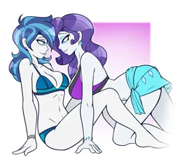 Size: 1800x1710 | Tagged: suggestive, artist:ambris, derpibooru import, rarity, shining armor, human, equestria girls, g4, absolute cleavage, adorasexy, bedroom eyes, belly, belly button, bent over, big breasts, bikini, blushing, bracelet, breasts, busty gleaming shield, busty rarity, cleavage, clothes, commission, commissioner:alkonium, cute, cutie mark accessory, cutie mark earrings, duo, ear piercing, earring, equestria guys, eyelashes, eyeshadow, female, gleamibetes, gleaming shield, half r63 shipping, image, imminent kissing, infidelity, jewelry, legs, lesbian, lidded eyes, lips, looking at each other, looking at someone, looking into each others eyes, makeup, male, midriff, piercing, png, rariarmor, raribetes, rarigleam, rarity's beach shorts swimsuit, rule 63, rule63betes, sarong, seductive, sexy, shining adorable, shiny hair, shipping, straight, swimsuit, thighs