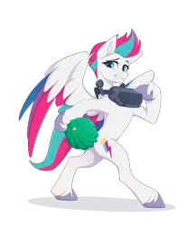 Size: 1782x2056 | Tagged: safe, artist:strafe blitz, derpibooru import, zipp storm, pegasus, pony, g5, accident, bipedal, butt, cactus, commission, commissioner:charlydasher, female, gritted teeth, image, in pain, large wings, literal butthurt, looking at you, looking back, mare, meme, pain, partially open wings, plot, png, pricked, simple background, slender, solo, spread wings, tail, teeth, thin, this is going to hurt, transparent background, two toned mane, two toned tail, valve index, vr headset, wings