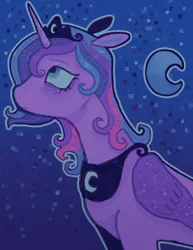 Size: 1440x1867 | Tagged: safe, artist:ariariari.png, derpibooru import, princess luna, alicorn, pony, g4, image, jpeg, lyrics in the description, moon, solo, toy interpretation