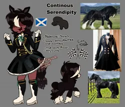 Size: 1844x1580 | Tagged: safe, artist:pastelgothicorn, derpibooru import, oc, oc:continous serendipity, unofficial characters only, anthro, horse, pony, clothes, cutie mark, dress, female, horse girl, image, irl, irl horse, jpeg, mare, photo, scottish, uma musume pretty derby