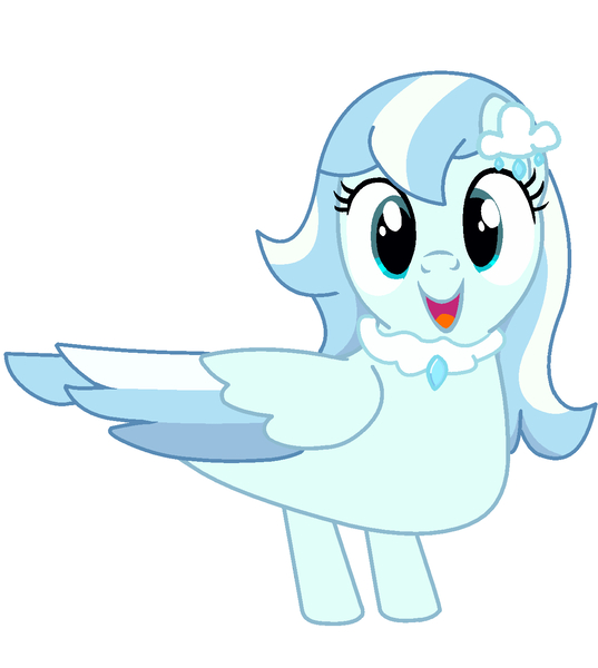 Size: 1260x1409 | Tagged: safe, artist:pageheart, derpibooru import, oc, oc:peakveil mist, bird, bird pone, pony, cute, female, funny, image, jpeg, mare, simple background, smiling, solo, white background
