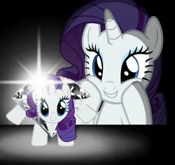 Size: 2048x1932 | Tagged: safe, artist:slb94, derpibooru import, edit, editor:unicornchud, rarity, pony, unicorn, g4, female, gem, horn, image, jpeg, meme, simple background