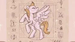 Size: 1920x1080 | Tagged: safe, derpibooru import, screencap, pegasus, pony, g4, season 6, top bolt, blonde mane, blonde tail, image, my little pony, paper, png, scroll, solo, tail, white pony, written equestrian