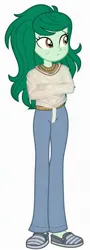 Size: 608x1696 | Tagged: safe, ai assisted, ai content, derpibooru import, edit, wallflower blush, human, equestria girls, g4, bondage, clothes, denim, equestria girls specials, female, image, jeans, jpeg, my little pony equestria girls: forgotten friendship, pants, restrained, restraints, shoes, simple background, sneakers, solo, straitjacket, sweater, unsexy bondage, white background