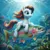 Size: 2048x2048 | Tagged: safe, ai generated, generator:nanobanana, prompter:iwtcipp, oc, oc:pipette, earth pony, fish, pony, bubble, coral, day, earth pony oc, female, image, mare, open mouth, outdoors, photorealistic, png, rainbow trout, realistic, riding, rock, seaweed, swimming, underwater, water, watermark
