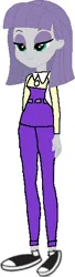Size: 150x555 | Tagged: safe, artist:rydercash14, artist:selenaede, derpibooru import, maud pie, equestria girls, g4, base used, closed mouth, clothes, collar, eyeshadow, female, ferb fletcher, frown, image, jpeg, lidded eyes, makeup, pants, phineas and ferb, shirt, shoes, simple background, white background