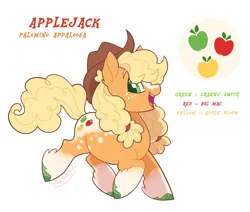 Size: 1890x1604 | Tagged: safe, artist:pink-sharkz, derpibooru import, applejack, pony, g4, alternate design, alternate hairstyle, image, png, quadrupedal, simple background, solo, white background